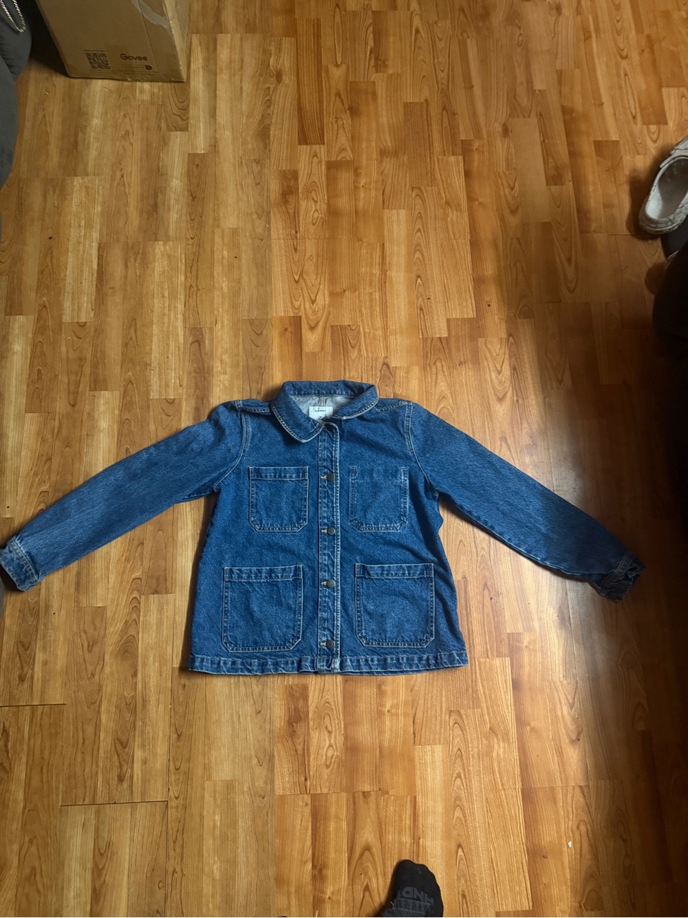 Old Navy Dark Blue Women's Denim Jacket with Patch Pockets